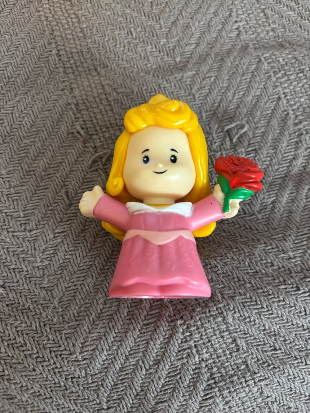 Pink Princess Doll Figure with Red Rose little people